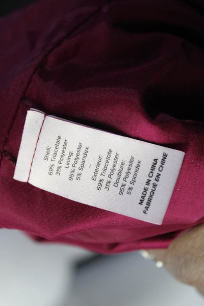 Cinq à Sept Women's Round Neck Sleeveless Cinch Ruffle Midi Dress Purple Size 2