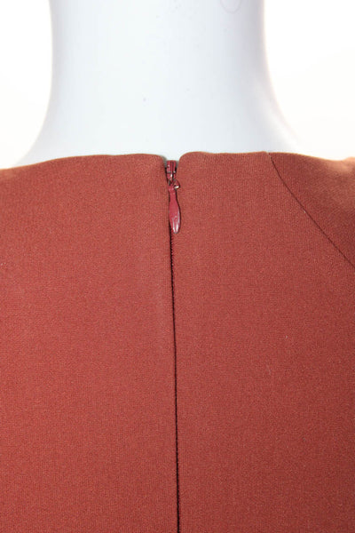 Cinq A Sept  Women's Round Neck Sleeveless A-Line Midi Dress Brown Size 0