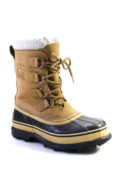 Sorel Womens Caribou Waterproof Suede Snow Duck Boots Tan Size 6