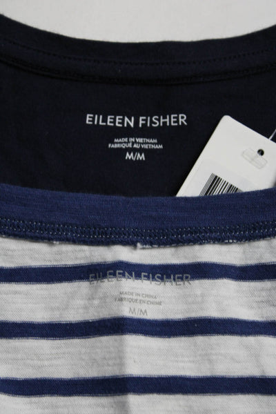 Eileen Fisher Women's V-Neck Short Sleeves Navy T-Shirt Size M Lot 2