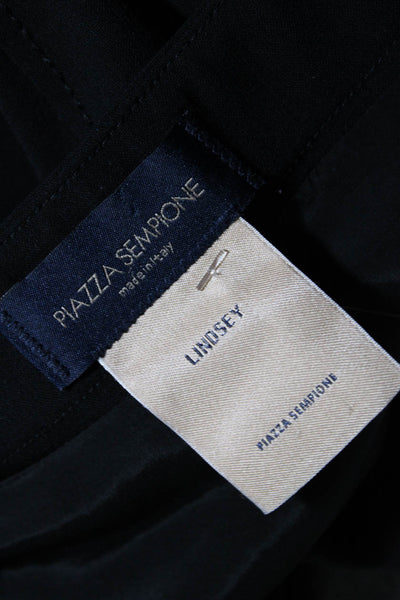 Piazza Sempione Women's Zip Closure A-Line Midi Skirt Black Size 46
