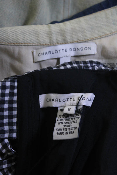 Charlotte Ronson Women's Silk Gingham Cherry Pencil Dress Black Size 8 2, Lot 2