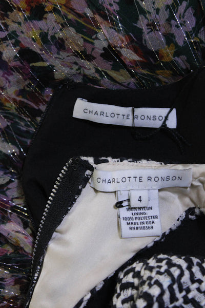 Charlotte Ronson Womens Silk Woven Mesh Panel Pencil Dress Black Size 4 S, Lot 2