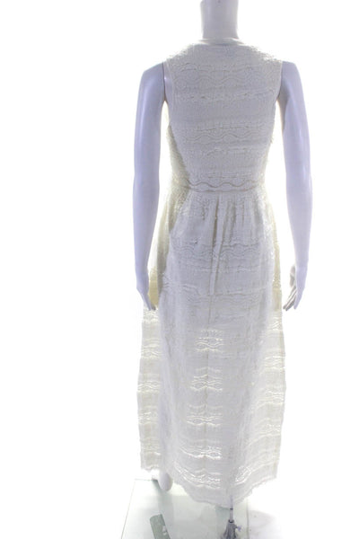 Charlotte Ronson Women's Sleeveless Lace Tiered Maxi Dress White Size S 2, Lot 2