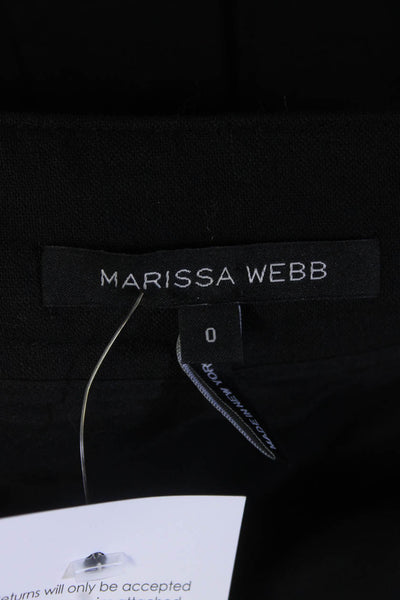 Marissa Webb Womens Zipper Fly Asymmetrical Mini Skirt Black Cotton Size 0