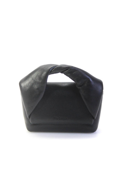 JW Anderson Womens Leather Magnetic Closure Mini Top Handle Shoulder Bag Black