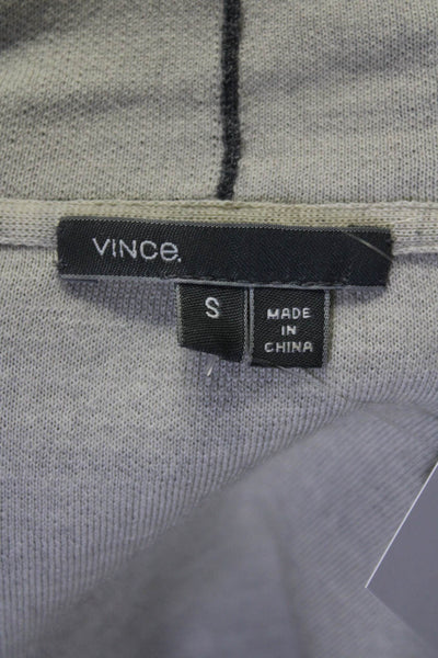 Vince Womens Long Sleeve Draped Open Merino Wool Cardigan Sweater Gray Small