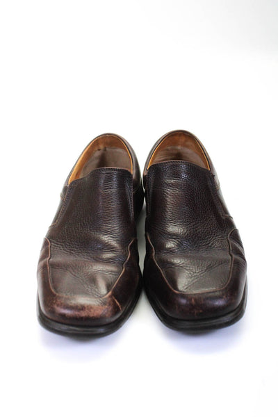 Bruno Magli Mens Leather Slide On Casual Loafers Brown Size 11