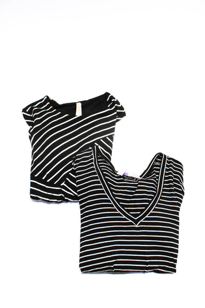 Bailey 44 Veronica M Womens Striped Shirts Black Size Extra Small Lot 2