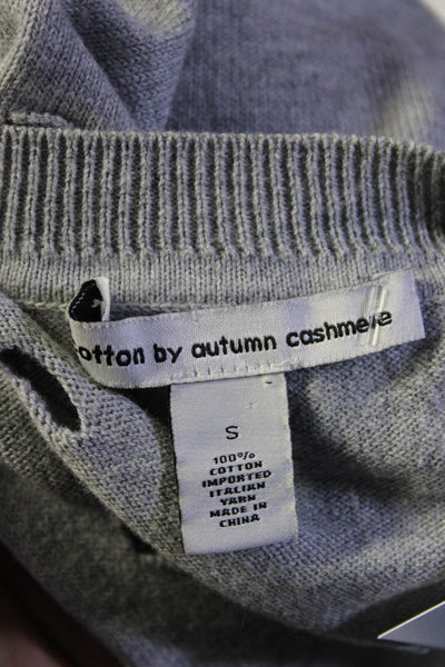 Cotton By Autumn Cashmere Women's Crewneck Distress Sweater Gray Size S