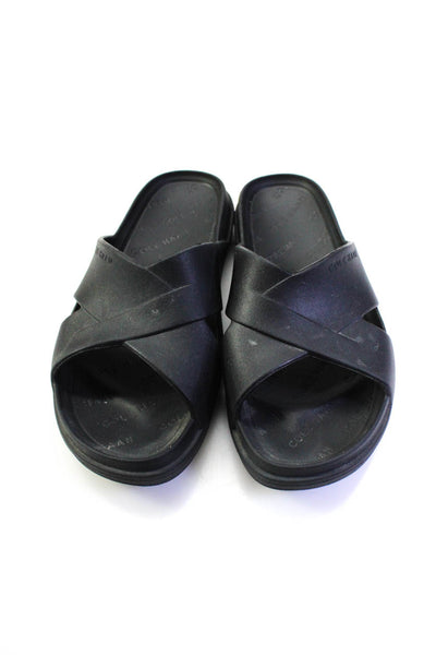 Cole Haan Women's Open Toe Rubber Slides Sandals Black Size 7