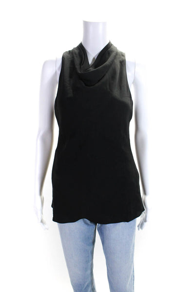 Frame Womens Silk Cowl Neck Tank Top Black Size Extra Small