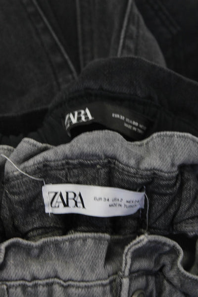 Zara Womens High Rise Slim Leg Jeans Gray Black Cotton Size 2 00 Lot 2