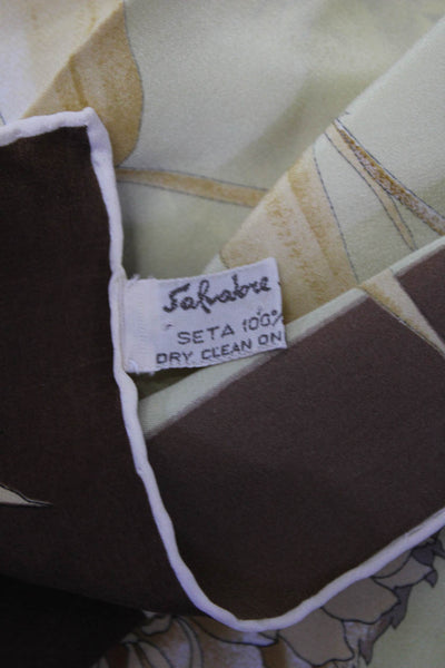 Salvatore Ferragamo Womens Silk Graphic Wrapped Neck Scarf Yellow Size OS