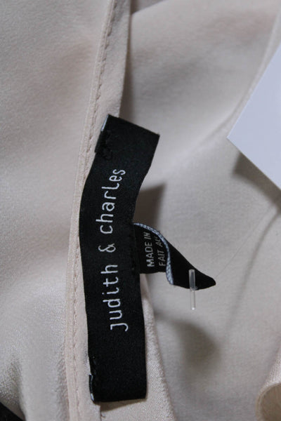 Judith & Charles Women's Silk V-neck Sleeveless Blouse Nude Size 8