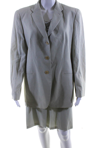 Giorgio Armani Women's Wool Three Button Lined Two Piece Suit Mint Green Size 48