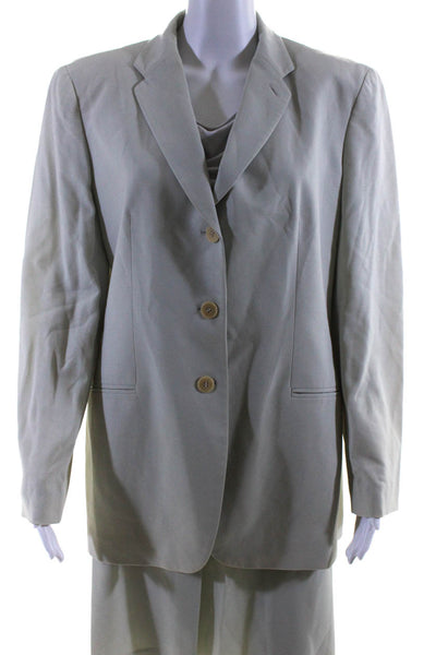 Giorgio Armani Women's Wool Three Button Lined Two Piece Suit Mint Green Size 48