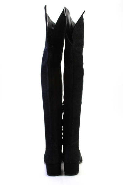 Zara Womens Zipped Darted Round Toe Block Heels Knee-High Boots Black Size EUR36