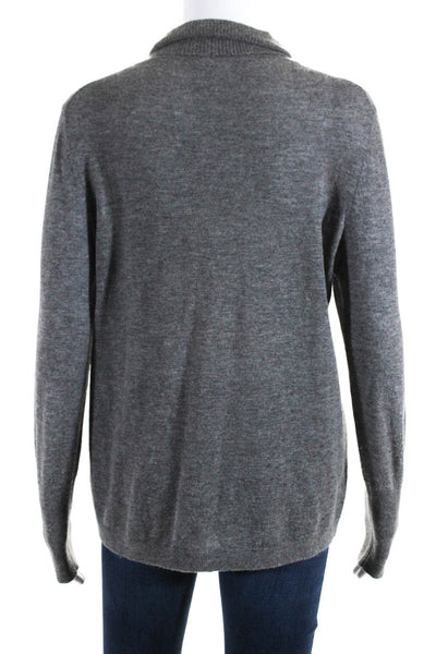 Belford Womens Cashmere Knit Turtleneck Long Sleeve Sweater Top Gray Size L