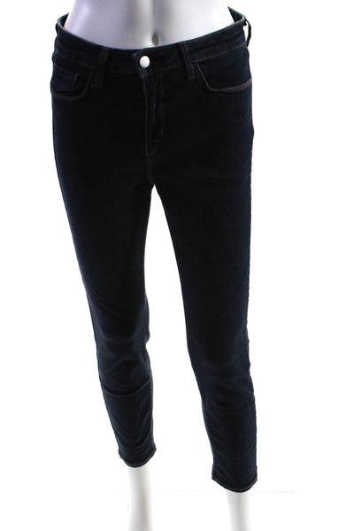 L'Agence Womens Margot High Rise Ankle Skinny Jeans Pants Dark Blue Size 29