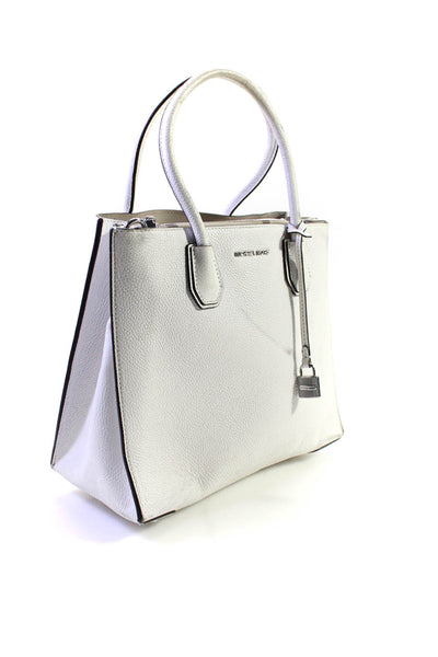 Michael Kors Womens White Leather Padlock Detail Shoulder Bag Handbag