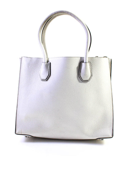 Michael Kors Womens White Leather Padlock Detail Shoulder Bag Handbag