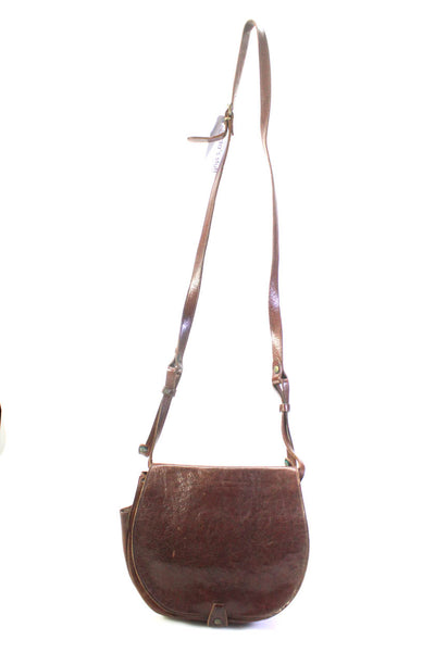Il Bisonte Women's Leather Buckle Crossbody Bag Brown Size S