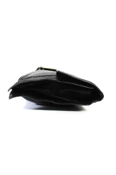 Kooba Womens Black Leather Buckle Wristlet Clutch Bag Handbag
