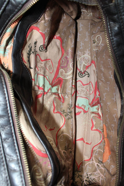 Bulga Womens Brown Leather Tassel Detail Hobo Shoulder Bag Handbag