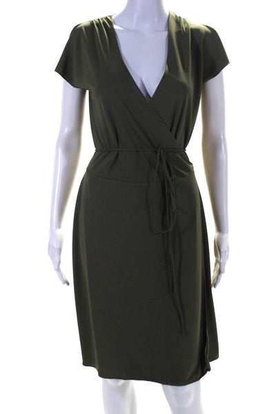 Kenneth Cole New York Womens Short Sleeves Wrap Dress Green Size Small
