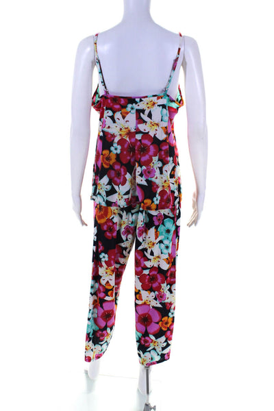 Natori Womens Floral Print Tank Camisole Casual Pants Set Multicolor Size L