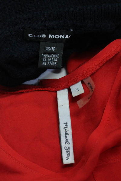 Michael Stars Club Monaco Womens Tank Top Sweater Dress Red Blue Size S XS Lot 2