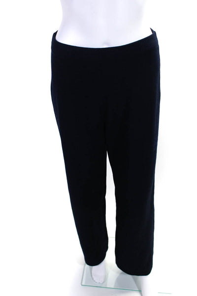 St. John Collection By Marie Gray Womens Knit Flared Hem Trousers Blue Size 6