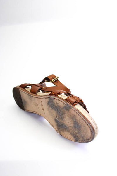Ralph Lauren Women's Open Toe Strappy Espadrille Sandals Brown Size 8.5
