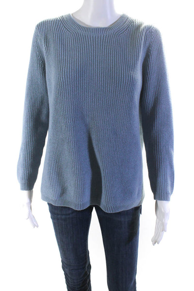 525 Womens Long Sleeves Pullover Sweater Blue Cotton Size Medium