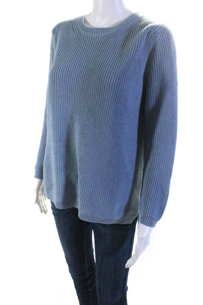 525 Womens Long Sleeves Pullover Sweater Blue Cotton Size Medium