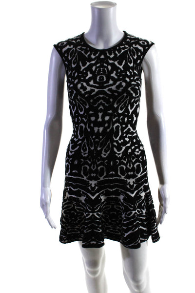 Torn by Ronny Kobo Womens Abstract Cap Sleeve Drop Waist Dress Black Size XS