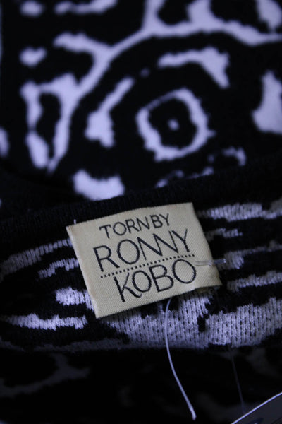 Torn by Ronny Kobo Womens Abstract Cap Sleeve Drop Waist Dress Black Size XS