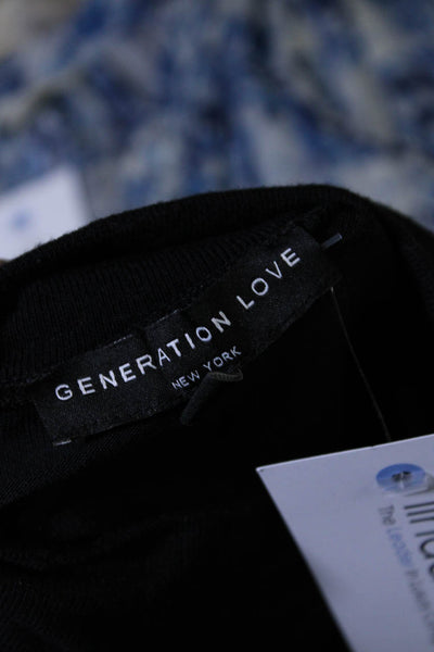 Generation Love Womens Grommet Studded Cold Shoulder Blouse Black Size XS