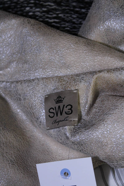 SW3 Bespoke Womens Zipped Collared Long Sleeve Darted Jacket Beige Size P