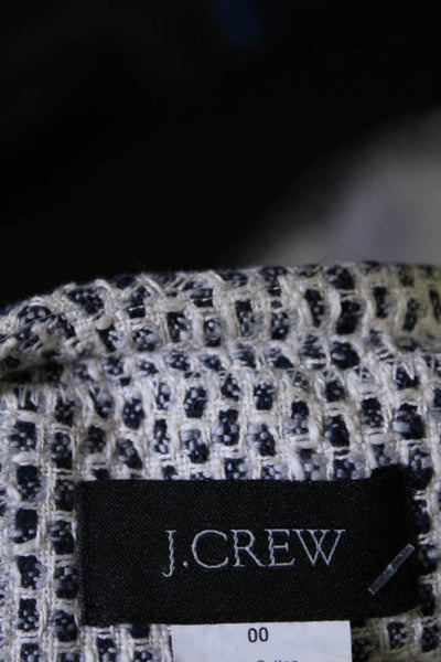 J Crew Womens Cotton Hook & Loop Spotted Fringe Long Sleeve Blazer White Size 00