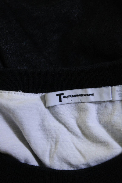 T Alexander Wang Womens Long Sleeves Sweatshirt Black Cotton Size Large