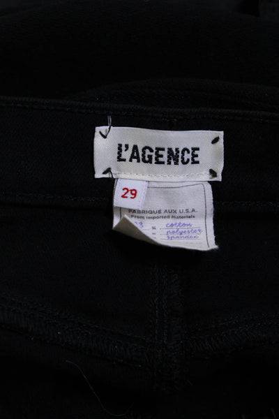 L'Agence Womens High Rise Slim Leg Sada Jeans Black Cotton  Size 29
