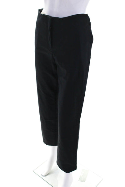 The Row Womens High Rise Slim Leg Dress Pants Black Cotton Size 14