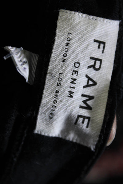 Frame Denim Women's High Rise Ankle Zip Skinny Jeans Black Size 30