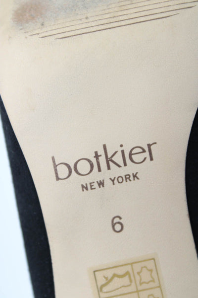 Botkier Women's Suede Peep Toe Mules Black Size 6
