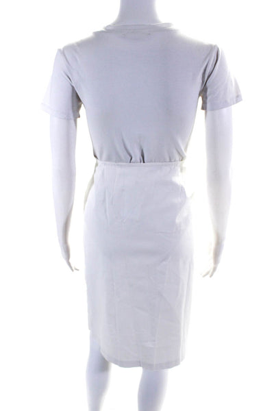 Lafayette 148 New York Womens Cotton Woven Pleated A-Line Skirt White Size 6