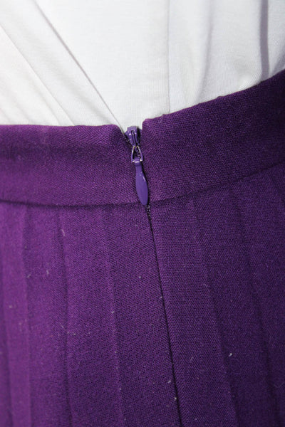 Kate Spade New York Womens Box Pleated Unlined Midi Skirt Dark Purple Size 8