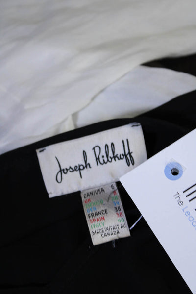 Joseph Ribkoff Womens V-Neck Tied Hem Bell Long Sleeve Blouse Black Size 6