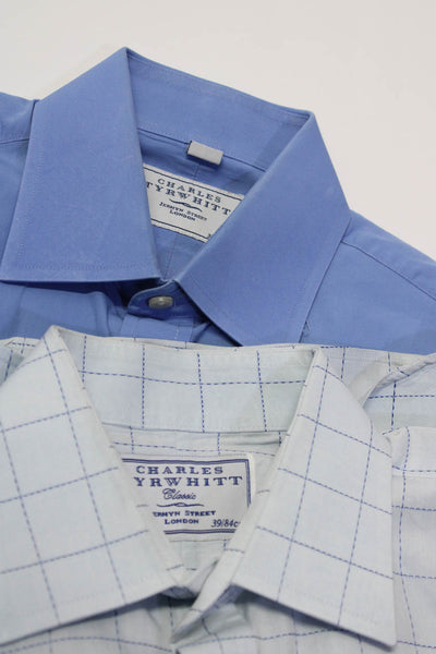 Charles Tyrwhitt Mens Button Down Dress Shirts Blue Size 15.5 33 15 Lot 2